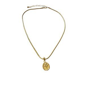 UJ Uncommon James Necklace Rosy Pendant Minimalist Gold Tone 14+2 inches